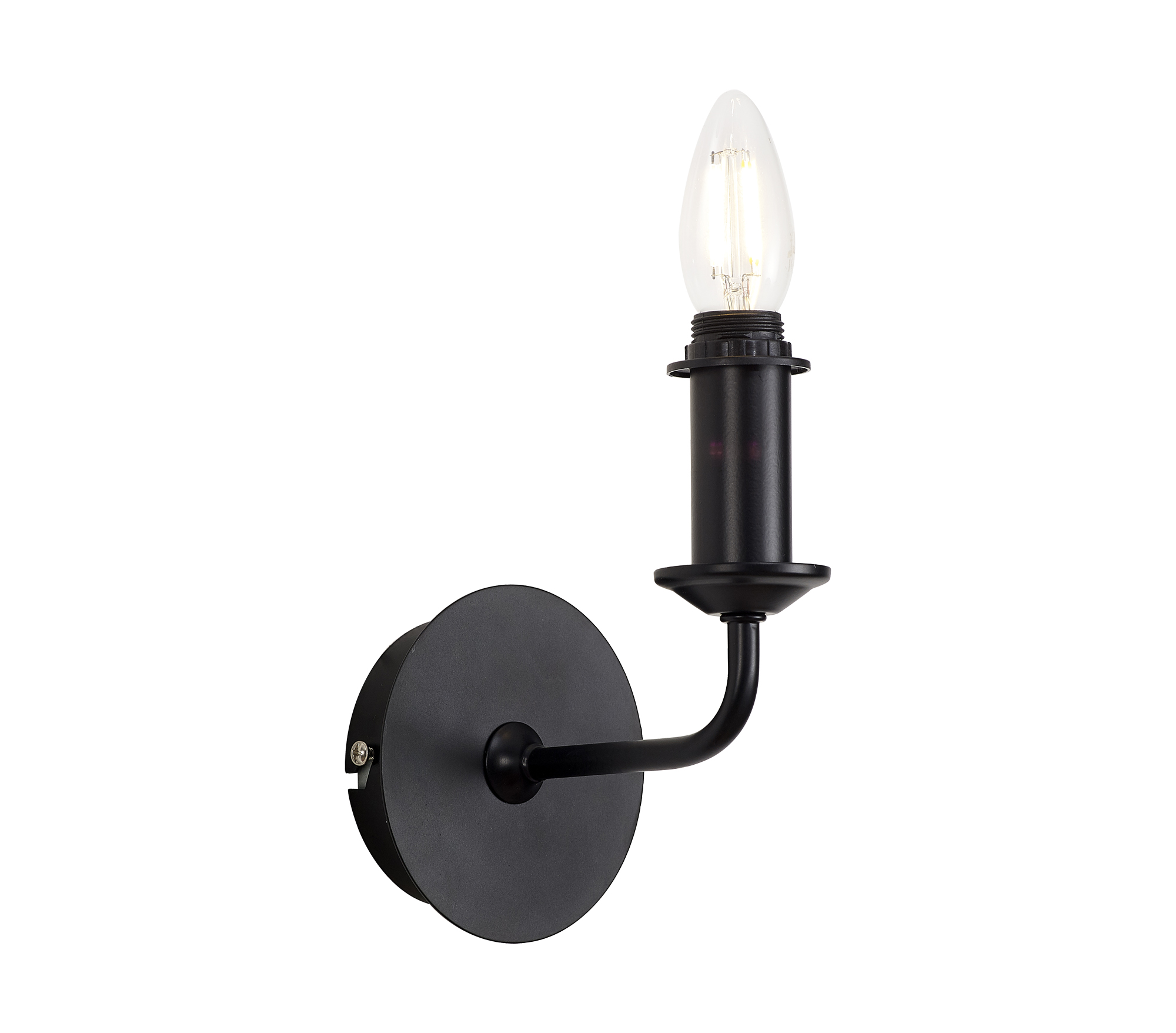 D0696  Banyan Switched Wall Lamp 1 Light Matt Black